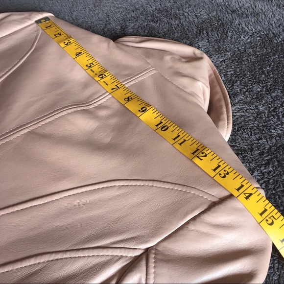 NEW Blush Pink Leather Jacket GILI - Picture 12 of 16